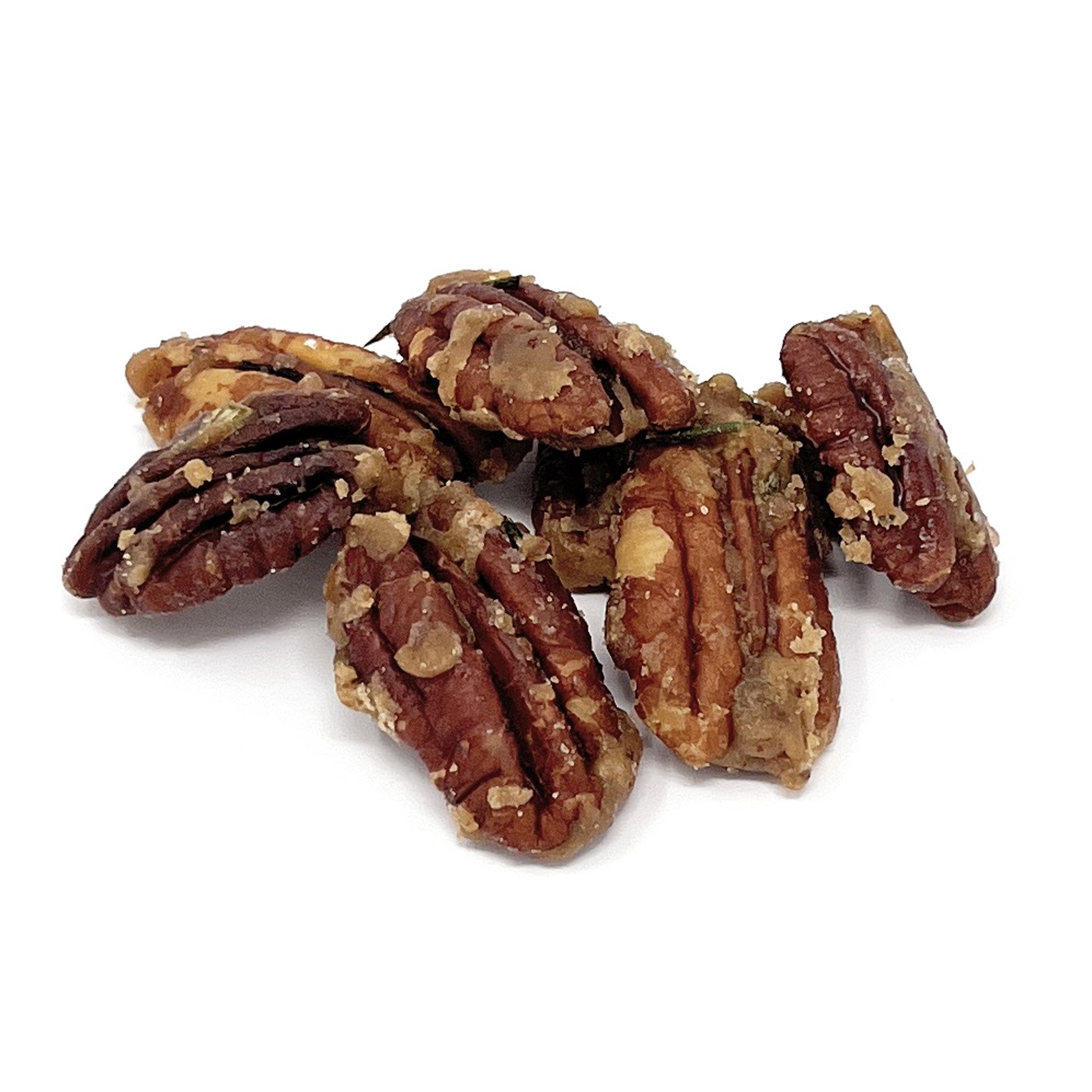 Pecans on a white background